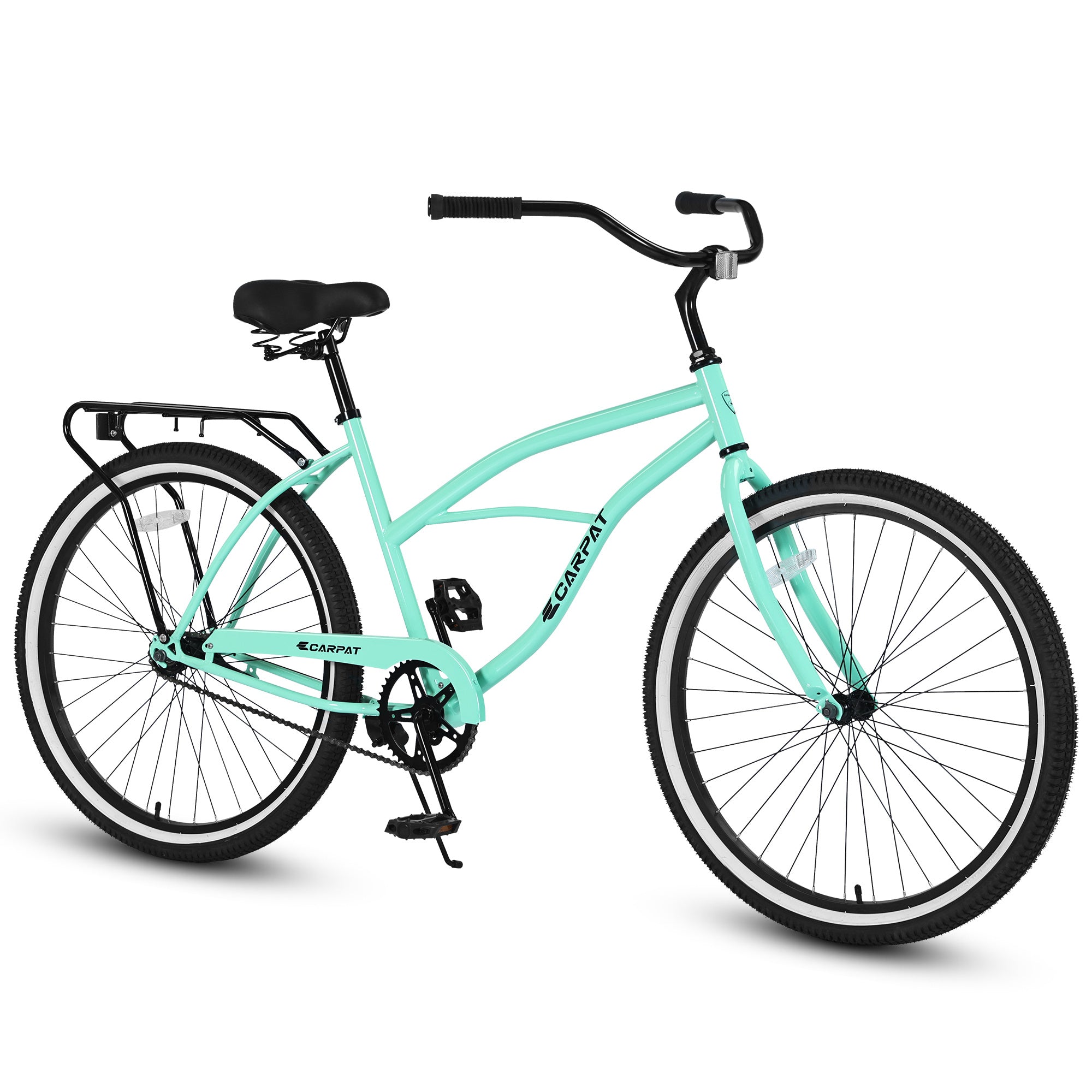 S26204 26 Inch Beach Cruiser Bike For Men And Women, Steel Frame, Single Speed Drivetrain, Upright Comfortable Rides, Multiple Colors