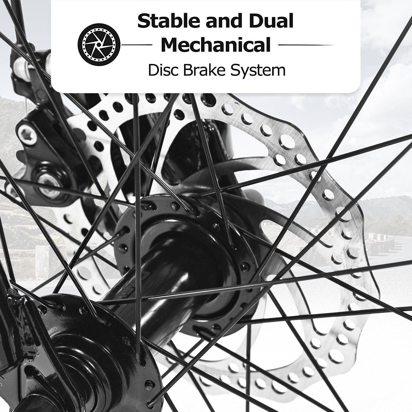 S26109 26 Inch Fat Tire Bike Adult-Youth Full Shimano 21 Speed Mountain Bike, Dual Disc Brake, High-Carbon Steel Frame, Front Suspension, Mountain Trail Bike, Urban Commuter City Bicycle