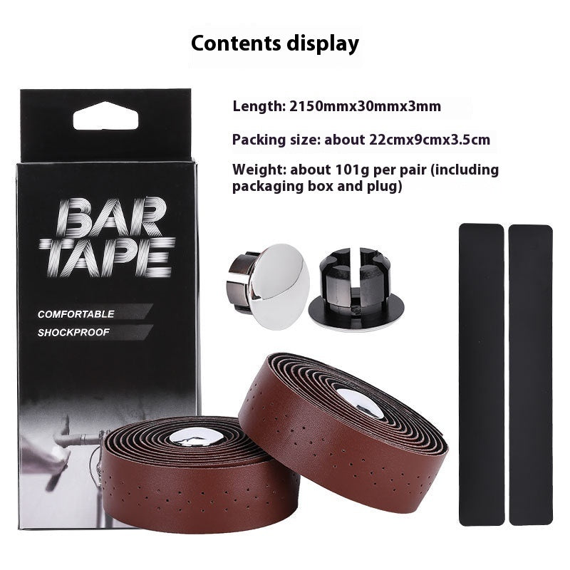 Bicycle Road Race PU Leather Texture Perforated Bar Tape