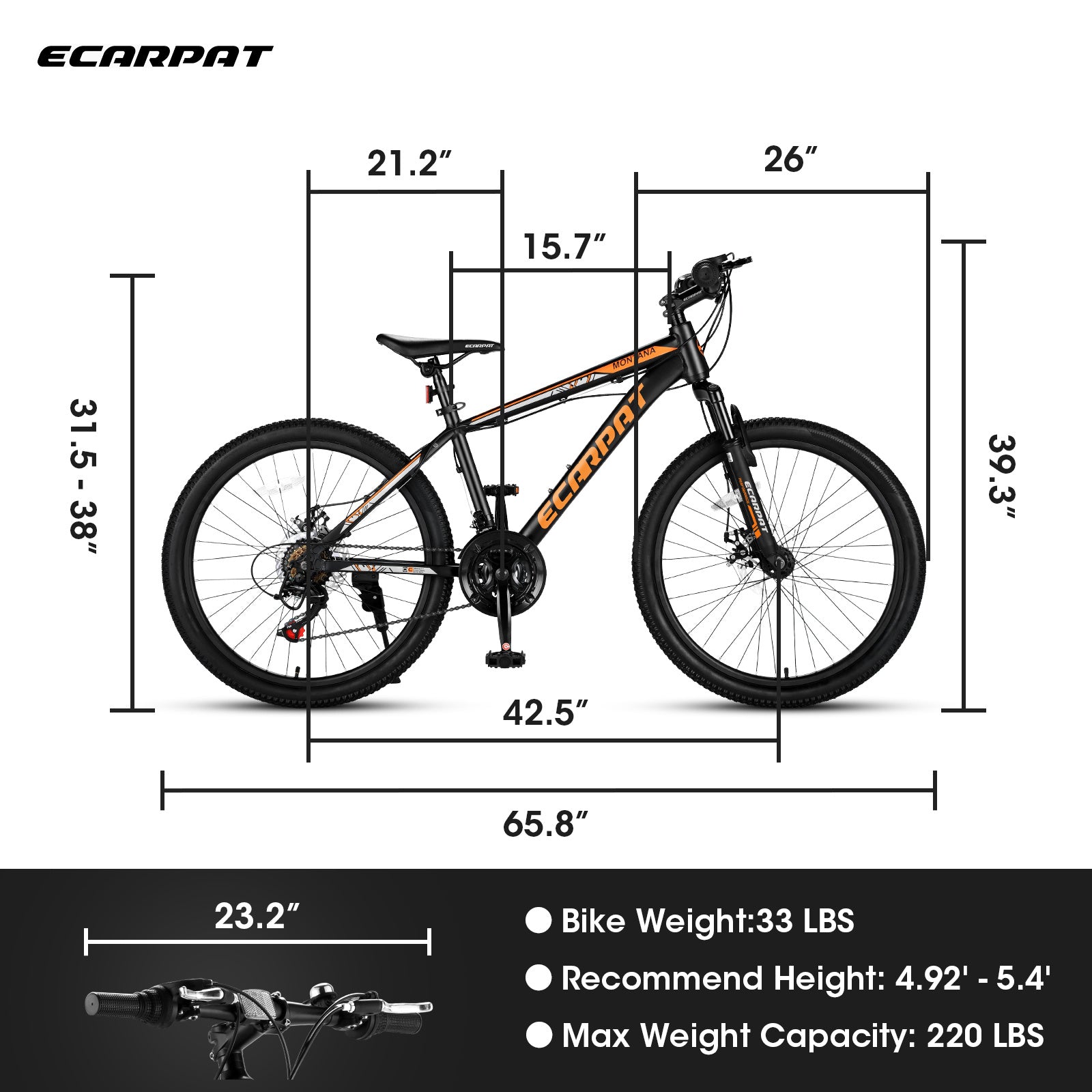 Bicycle A24299-BLACK-ORANGE