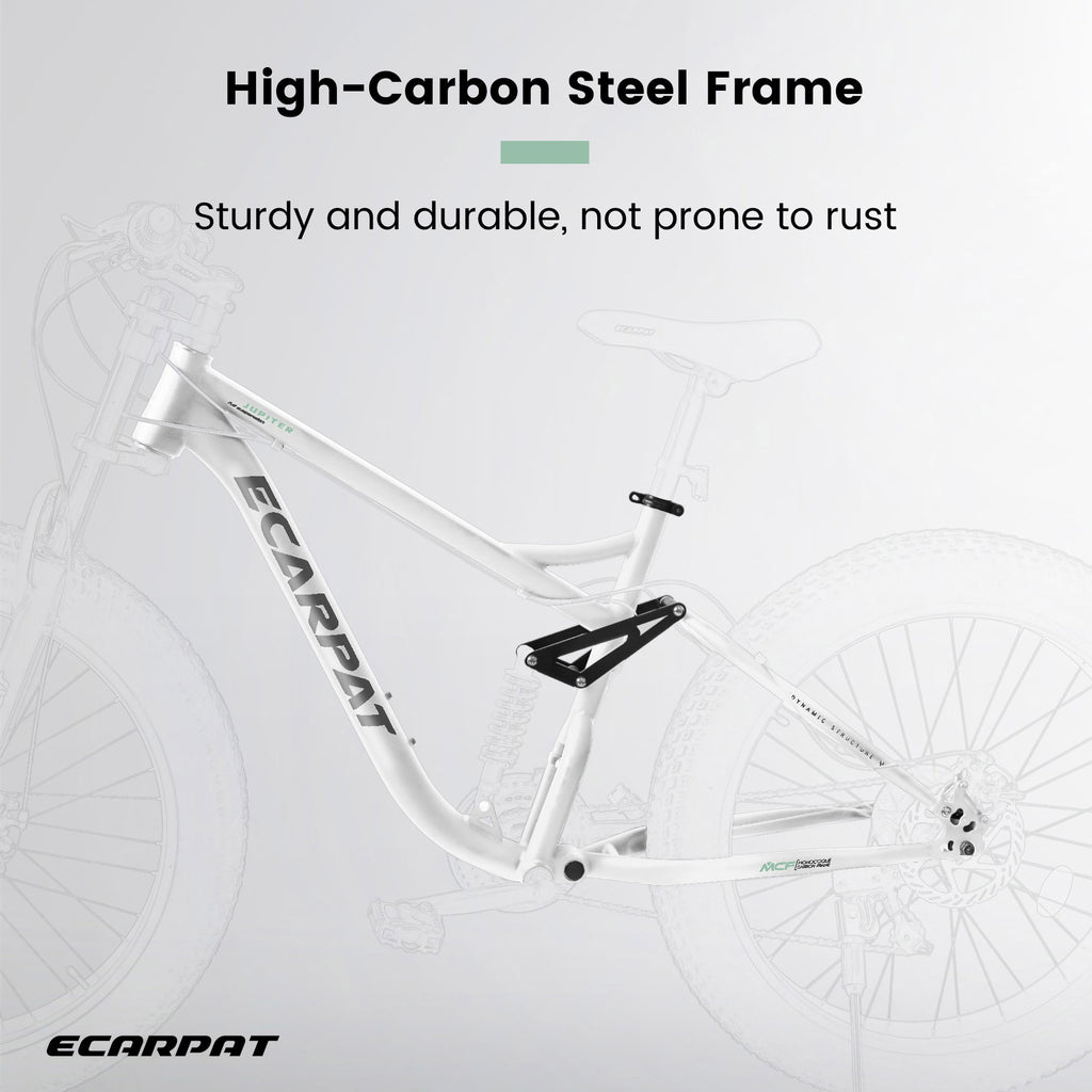 A26309 26 Inch Mountain Bike,Full-Suspension 21 Speeds Drivetrain With Disc-Brake Bicycle, Fat Tire Bike For Men