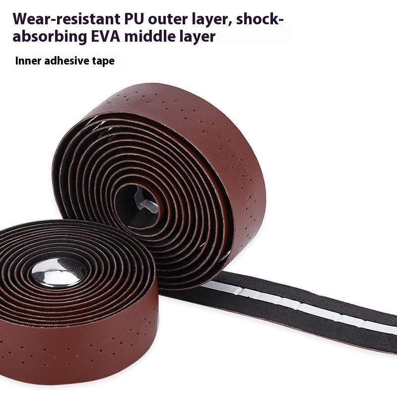 Bicycle Road Race PU Leather Texture Perforated Bar Tape